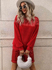 Sequin Teddy Sweatshirt and Shorts Set - Trendsi