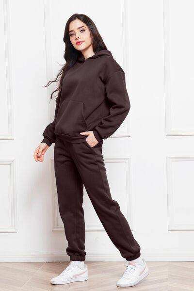 Drop Shoulder Long Sleeve Hoodie and Pants Set - Trendsi - Flyclothing LLC