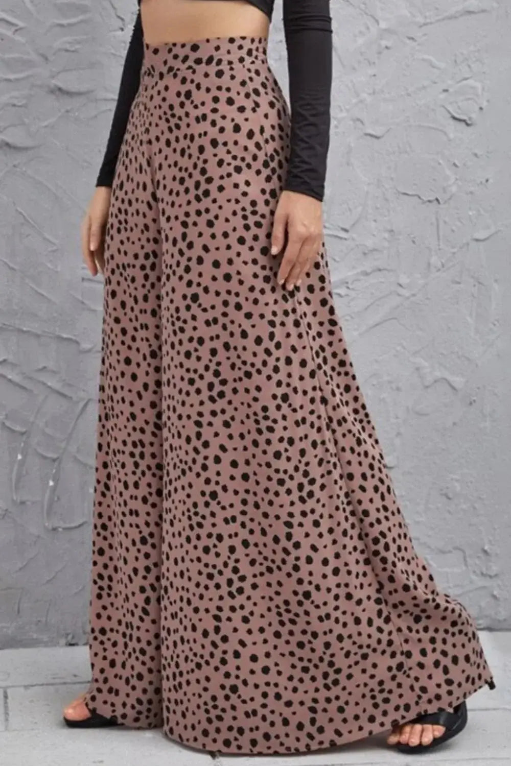 Animal Print High-Rise Culottes - Trendsi - Flyclothing LLC