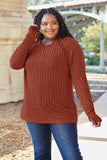Basic Bae Full Size Ribbed Round Neck Long Sleeve Knit Top - Trendsi - Flyclothing LLC