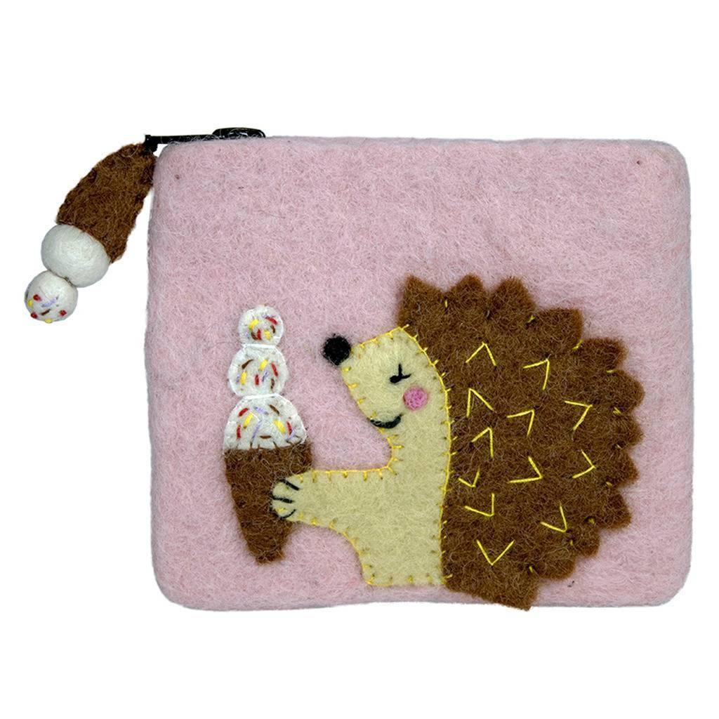 Felt Hungry Hedgehog Coinpurse - Wild Woolies (P) - Wild Woolies (P)