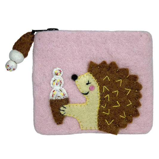 Felt Hungry Hedgehog Coinpurse - Wild Woolies (P) - Wild Woolies (P)