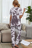 Tie-Dye Tee and Drawstring Waist Joggers Lounge Set - Trendsi - Flyclothing LLC
