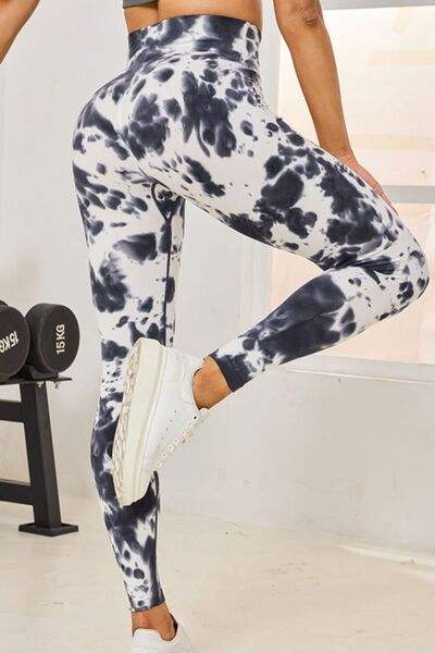 Tie-Dye High Waist Active Leggings - Trendsi - Flyclothing LLC
