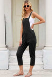 Square Neck Wide Strap Cropped Overalls - Trendsi - Flyclothing LLC