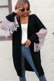Fringe Sleeve Dropped Sholder Cardigan - Trendsi - Flyclothing LLC