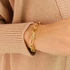 Chunky Chain Titanium Steel Bracelet - Trendsi