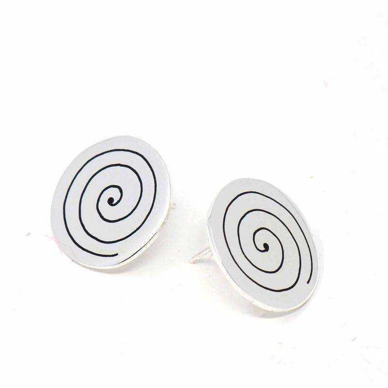 Stud Earrings, Spirals - Artisana - Flyclothing LLC