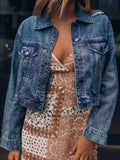 Button Up Collared Neck Distressed Denim Jacket - Trendsi - Flyclothing LLC