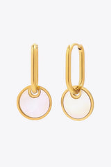 Copper White Mother-Of-Pearl Drop Earrings - Trendsi - Flyclothing LLC