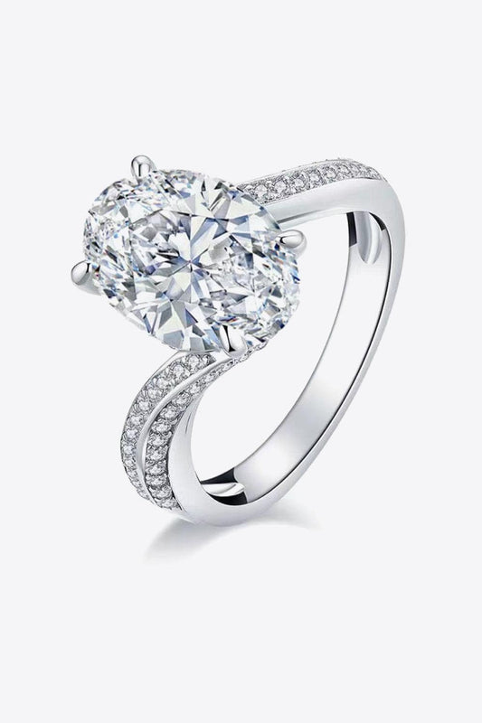 3 Carat Moissanite Side Stone Ring - Trendsi