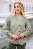 Button Down V-Neck Waffle Knit Shirt - Trendsi - Flyclothing LLC