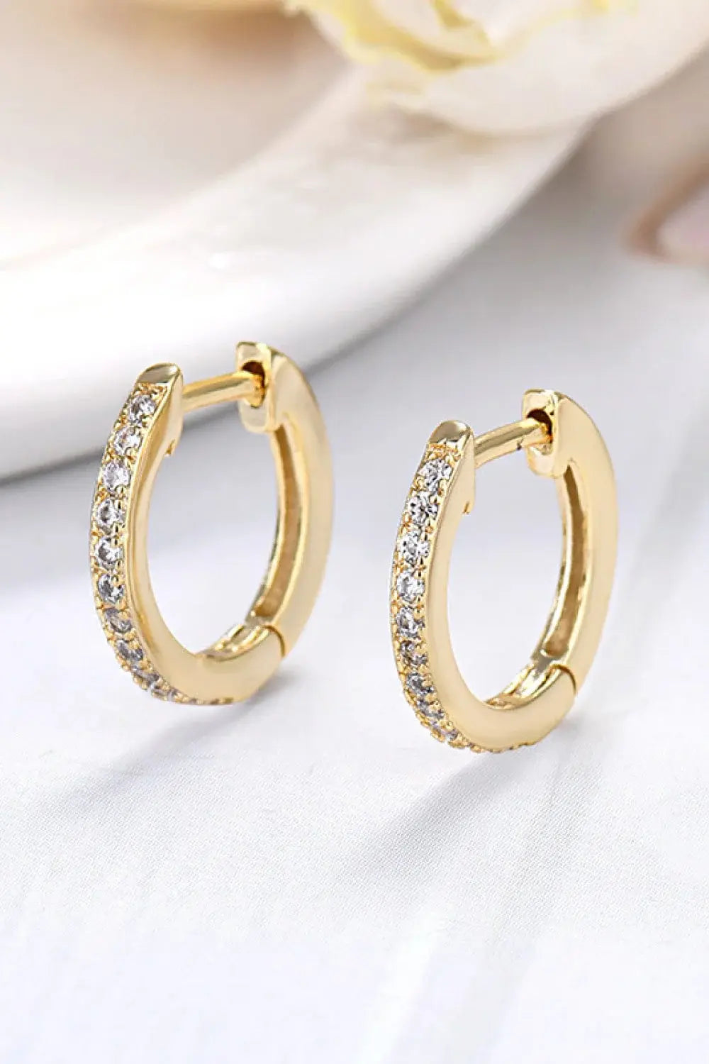 Moissanite 925 Sterling Silver Huggie Earrings - Trendsi - Flyclothing LLC
