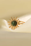 Natural Stone Sun Shape Open Ring - Trendsi