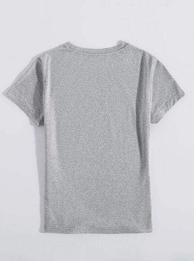 Lucky Clover Round Neck Short Sleeve T-Shirt - Trendsi - Flyclothing LLC