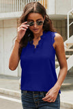 Eyelash Lace V-Neck Tank Top - Trendsi - Flyclothing LLC