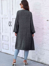 Open Front Longline Cardigan with Pockets - Trendsi - Flyclothing LLC