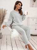 Teddy Long Sleeve Top and Pants Lounge Set - Trendsi - Flyclothing LLC