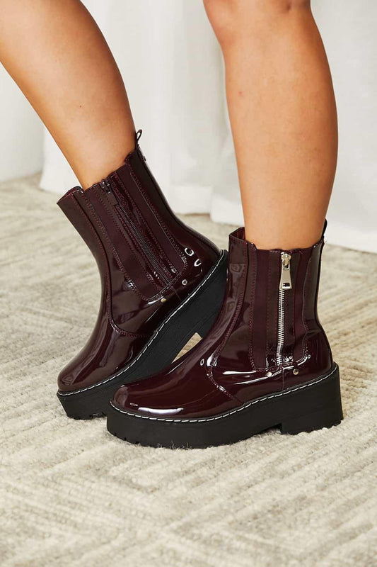 Forever Link Side Zip Platform Boots - Trendsi