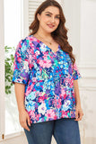 Floral Center Seam V-Neck Blouse - Trendsi - Flyclothing LLC