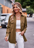 Dropped Shoulder Longline Shirt with Pockets - Trendsi - Flyclothing LLC