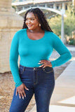 Basic Bae Full Size Round Neck Long Sleeve Bodysuit - Trendsi - Flyclothing LLC
