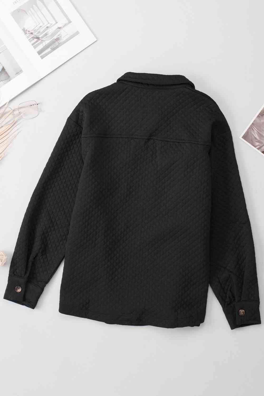Button Down Collared Jacket - Trendsi - Flyclothing LLC