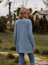 Ribbed Button-UP Caradigan with Pockets - Trendsi - Flyclothing LLC