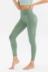 Slim Fit Long Active Leggings with Pockets - Trendsi - Flyclothing LLC