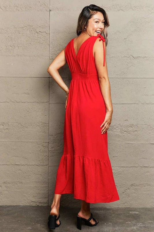 Drawstring V-Neck Sleeveless Dress - Trendsi - Flyclothing LLC