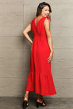 Drawstring V-Neck Sleeveless Dress - Trendsi