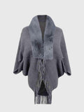 Open Front Fringe Hem Poncho - Trendsi