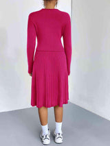 Rib-Knit Sweater and Skirt Set - Trendsi - Flyclothing LLC