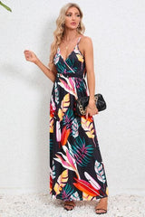 Printed Surplice Maxi Cami Dress - Trendsi