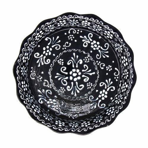 Encantada Handmade Pottery Serving Dish, Black & White - Encantada