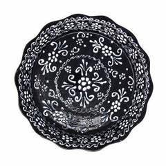 Encantada Handmade Pottery Serving Dish, Black & White - Flyclothing LLC