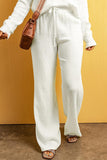Textured Straight Leg Pants - Trendsi