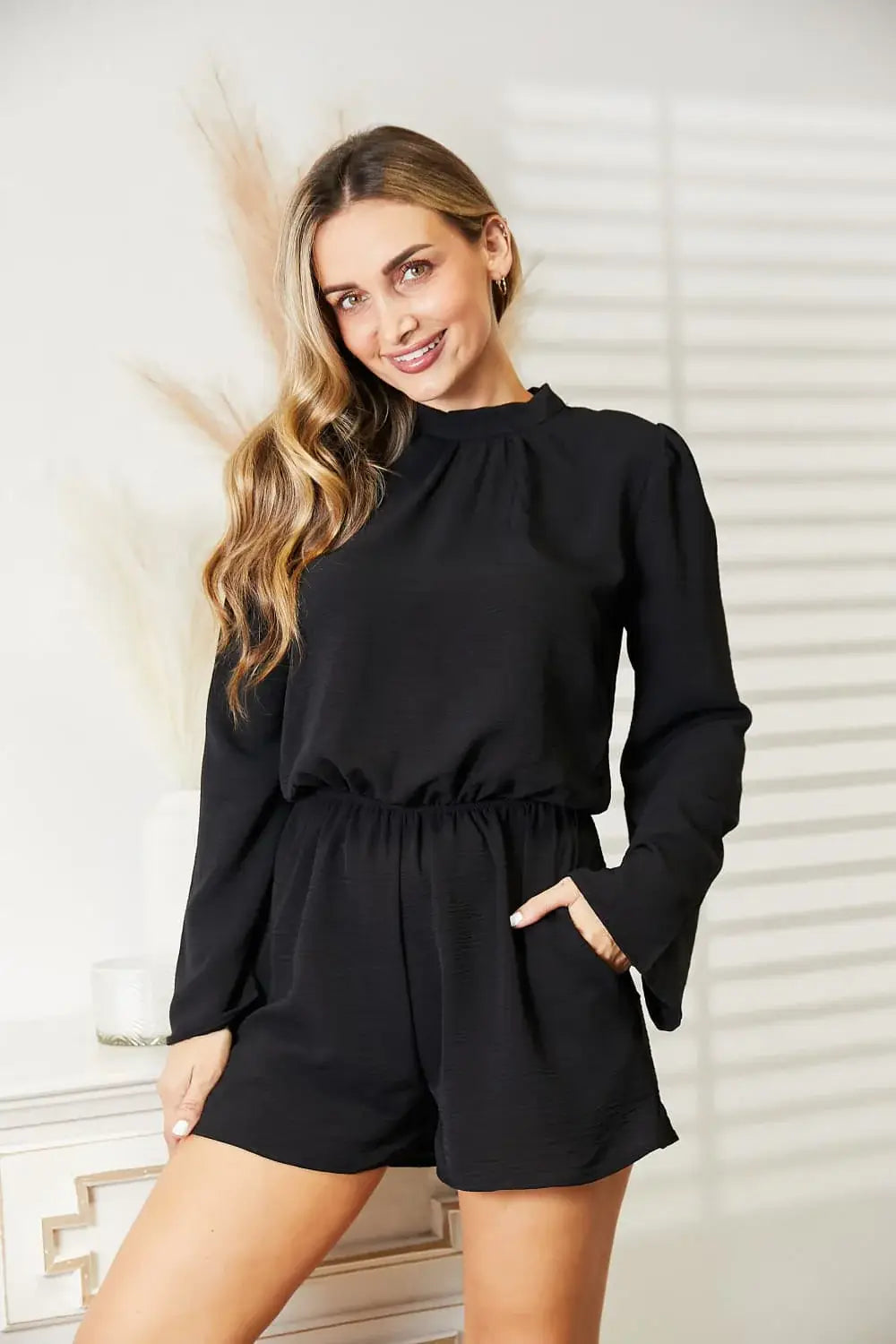 Culture Code Full Size Open Back Romper with Pockets - Trendsi - Flyclothing LLC