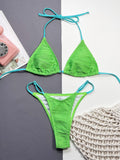 Ribbed Halter Neck Two-Piece Bikini Set - Trendsi