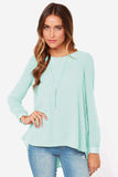 Full Size Round Neck Back Pleated Blouse - Trendsi - Flyclothing LLC