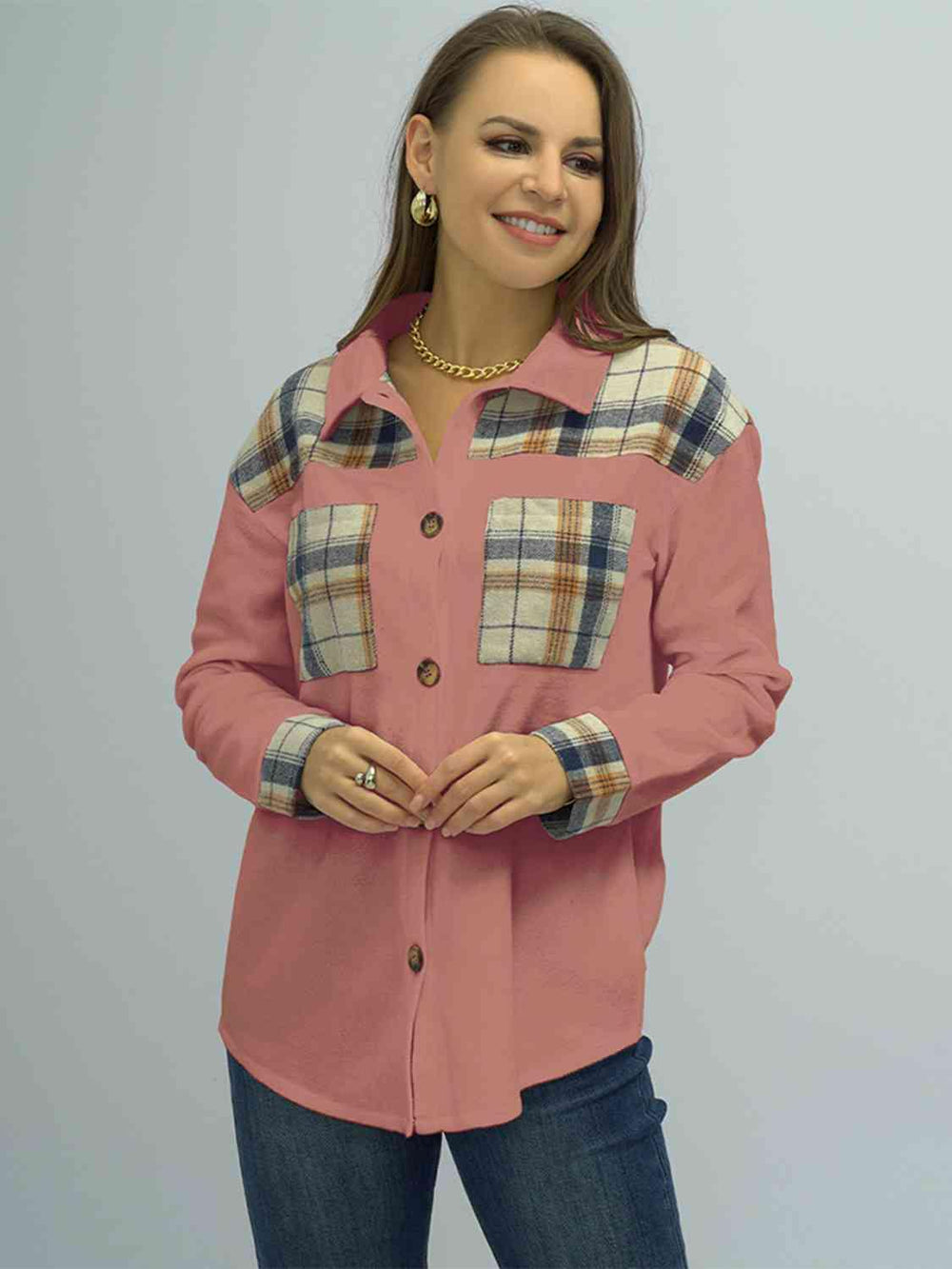 Plaid Button Down Shirt - Trendsi