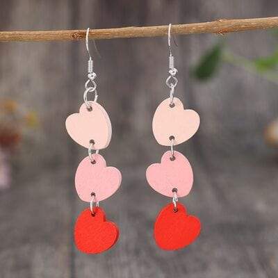 Heart Wood Dangle Earrings - Trendsi - Flyclothing LLC