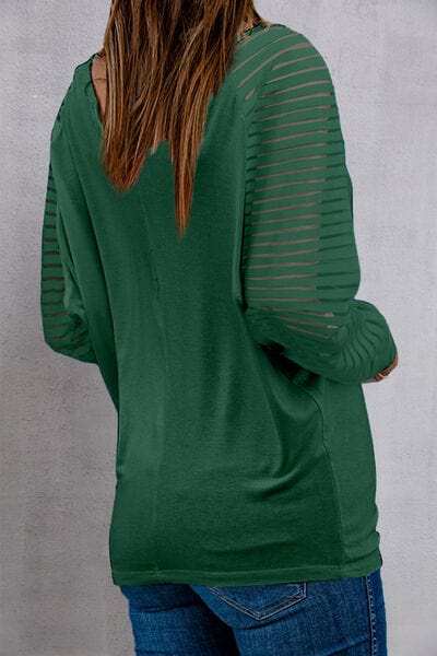 LUCKY V-Neck Raglan Sleeve Blouse - Trendsi - Flyclothing LLC