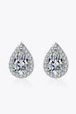 Moissanite Teardrop Stud Earrings - Trendsi