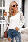 V-Neck Long Raglan Sleeve Top - Trendsi - Flyclothing LLC
