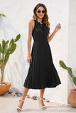 Swiss Dot Tie Neck Sleeveless Dress - Trendsi - Flyclothing LLC