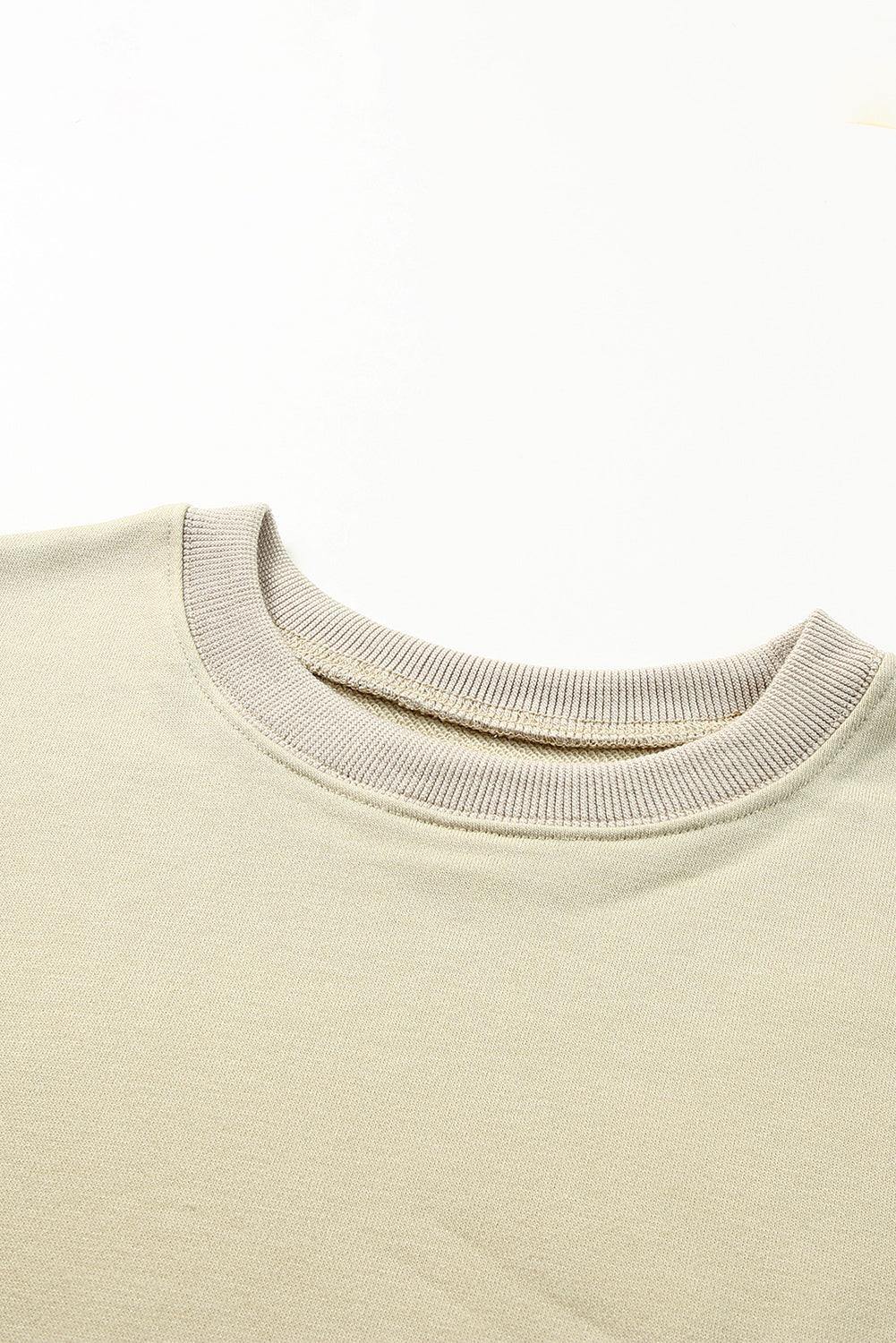 Drop Shoulder Ribbed Trim Sweatshirt - Trendsi