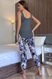 Scoop Neck Tank and Floral Cropped Pants Lounge Set - Trendsi