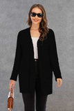 Pocketed Open Front Long Sleeve Cardigan - Trendsi - Flyclothing LLC