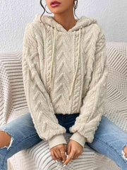 Drawstring Long Sleeve Hoodie - Trendsi